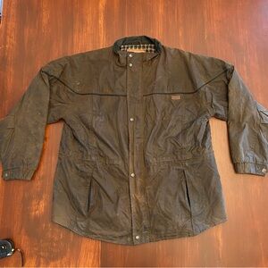 Vintage 90’s Brown Outback Trading Co. Leather Flannel Lined Oil Jacket
